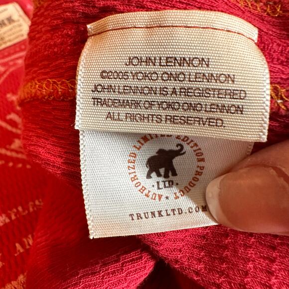 Trunk LTD Rare John Lennon Limited Edition  Henley Shirt Size 0 / XS - Picture 10 of 12